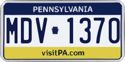 PA license plate MDV1370
