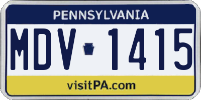 PA license plate MDV1415