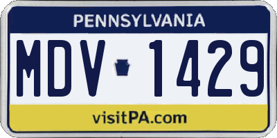 PA license plate MDV1429