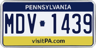 PA license plate MDV1439