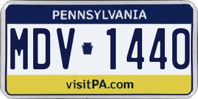 PA license plate MDV1440