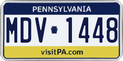 PA license plate MDV1448