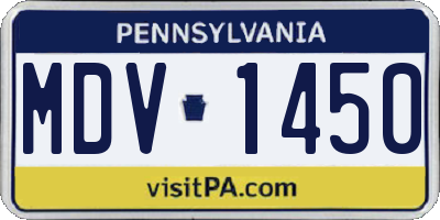 PA license plate MDV1450