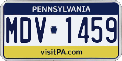 PA license plate MDV1459