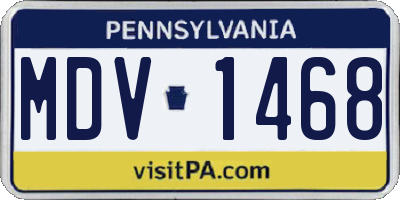 PA license plate MDV1468