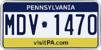 PA license plate MDV1470