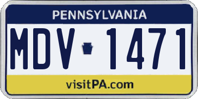 PA license plate MDV1471