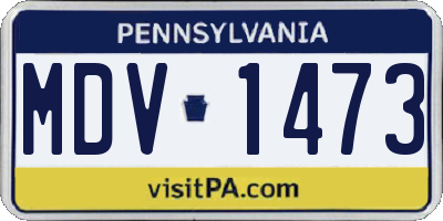 PA license plate MDV1473