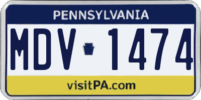 PA license plate MDV1474
