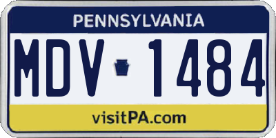 PA license plate MDV1484