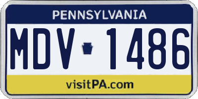PA license plate MDV1486