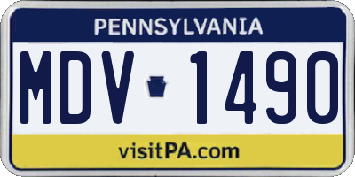 PA license plate MDV1490
