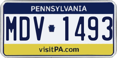 PA license plate MDV1493