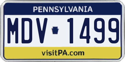 PA license plate MDV1499