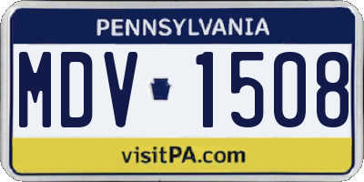 PA license plate MDV1508