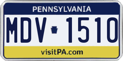 PA license plate MDV1510