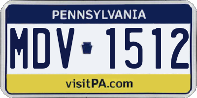 PA license plate MDV1512