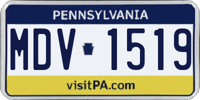 PA license plate MDV1519