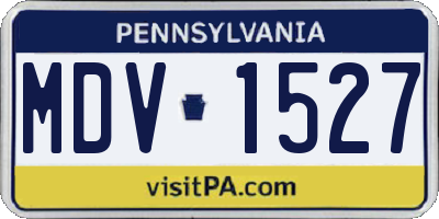 PA license plate MDV1527