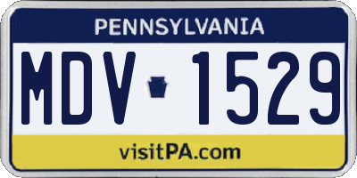 PA license plate MDV1529