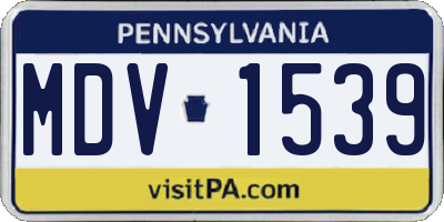 PA license plate MDV1539
