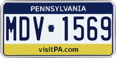 PA license plate MDV1569