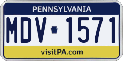 PA license plate MDV1571