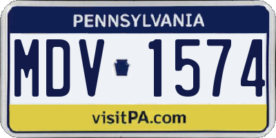 PA license plate MDV1574