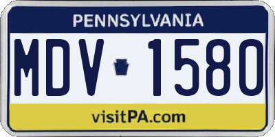 PA license plate MDV1580