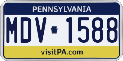 PA license plate MDV1588