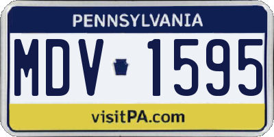PA license plate MDV1595