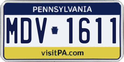 PA license plate MDV1611