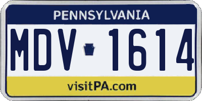 PA license plate MDV1614
