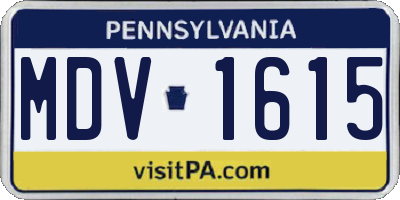PA license plate MDV1615