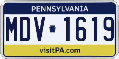 PA license plate MDV1619