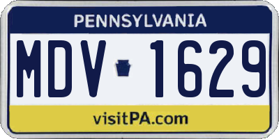 PA license plate MDV1629