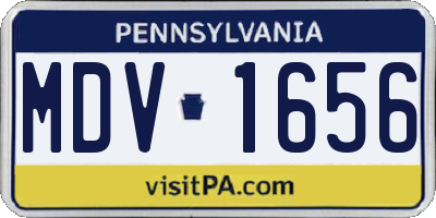 PA license plate MDV1656