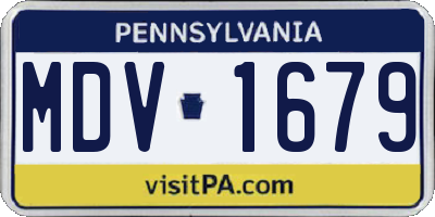 PA license plate MDV1679