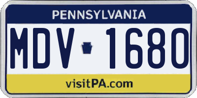 PA license plate MDV1680