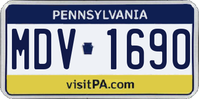 PA license plate MDV1690
