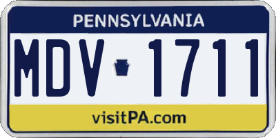 PA license plate MDV1711