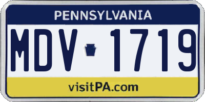 PA license plate MDV1719