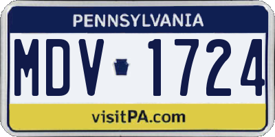 PA license plate MDV1724