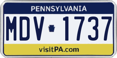 PA license plate MDV1737