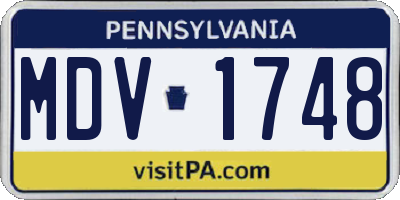 PA license plate MDV1748