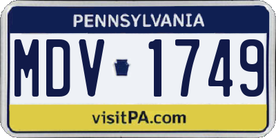 PA license plate MDV1749