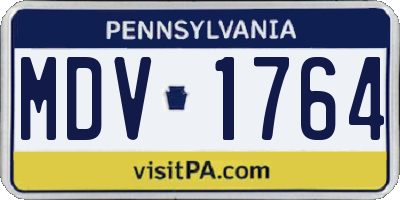 PA license plate MDV1764