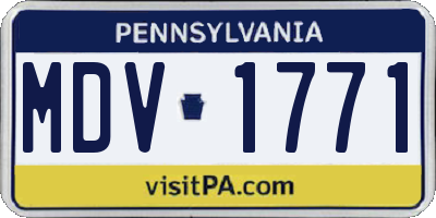 PA license plate MDV1771