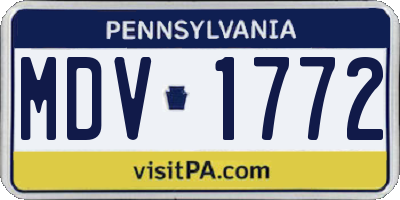 PA license plate MDV1772