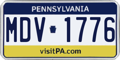 PA license plate MDV1776
